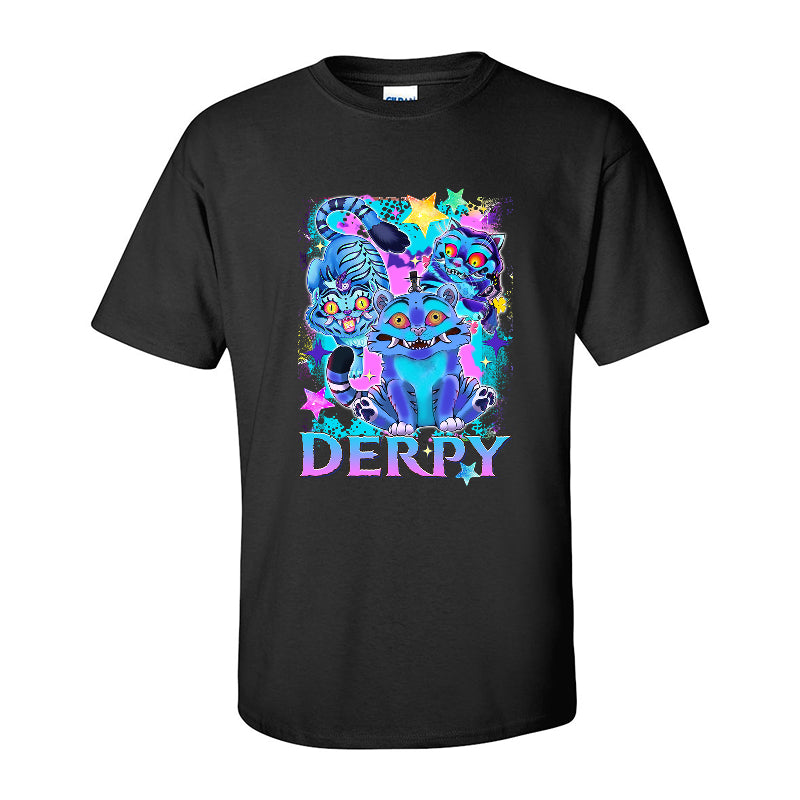 Derpy Neon Tiger Kids Tshirt– Cute Funny 3D Cartoon Design