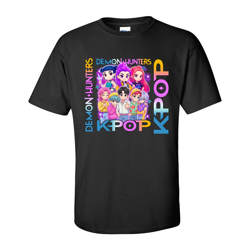 Demon Hunters K-Pop Tshirt– Cute Anime Idol Group Design