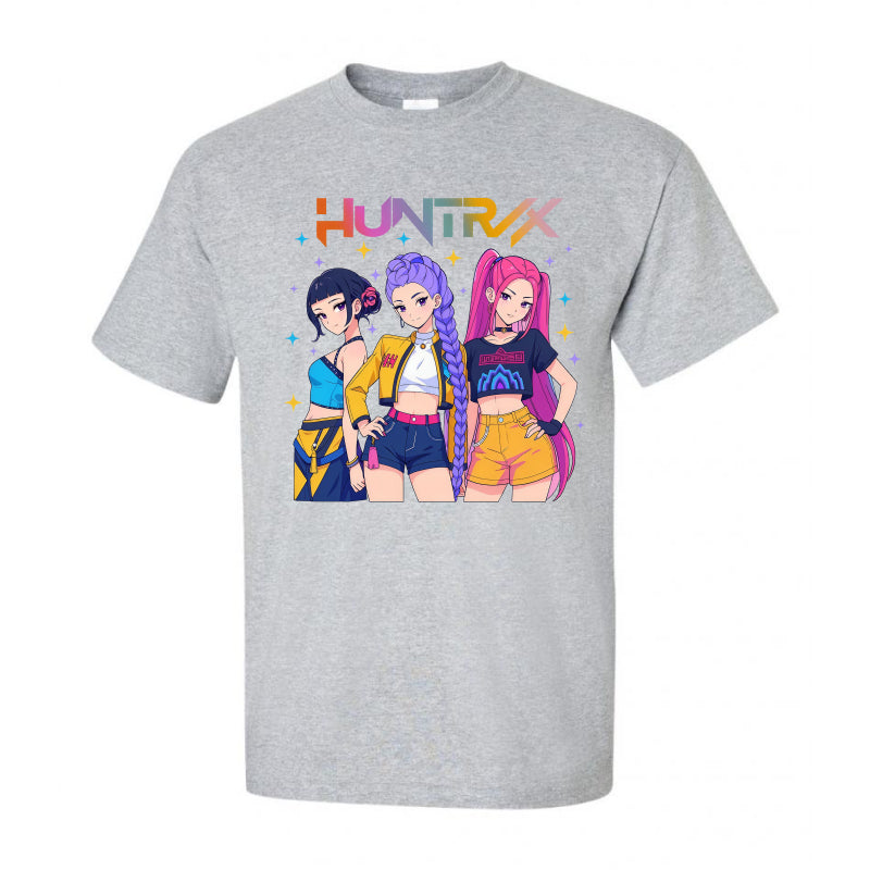 HUNTRX Trio Tshirt– Anime Girl Power Neon Streetwear