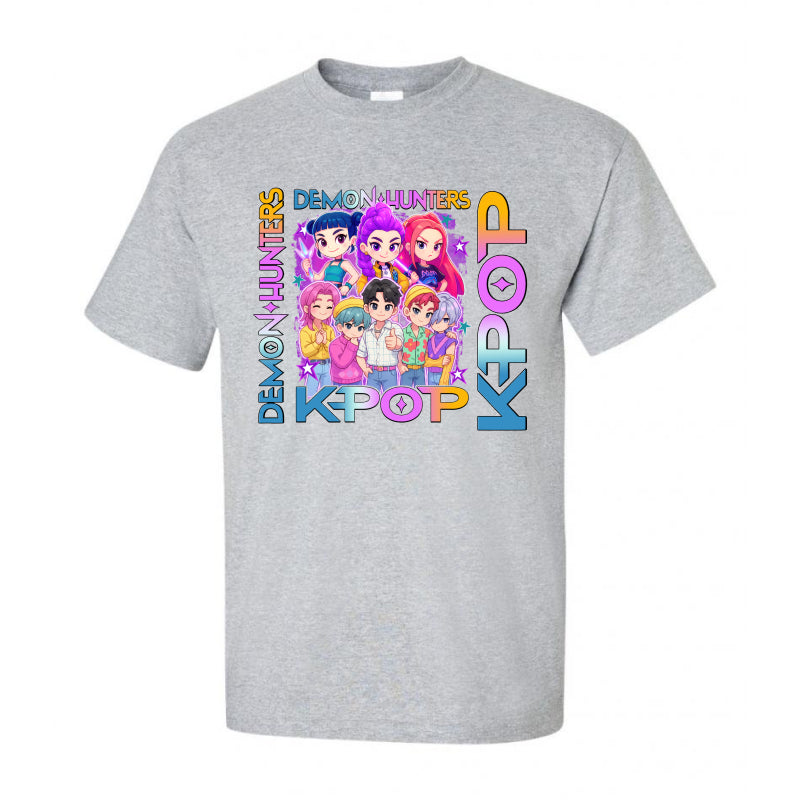 Demon Hunters K-Pop Tshirt– Cute Anime Idol Group Design
