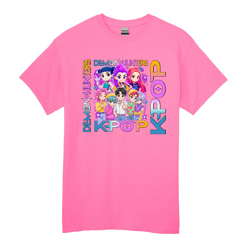 Demon Hunters K-Pop Tshirt– Cute Anime Idol Group Design