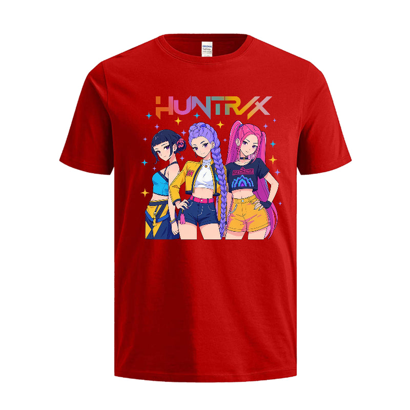HUNTRX Trio Tshirt– Anime Girl Power Neon Streetwear