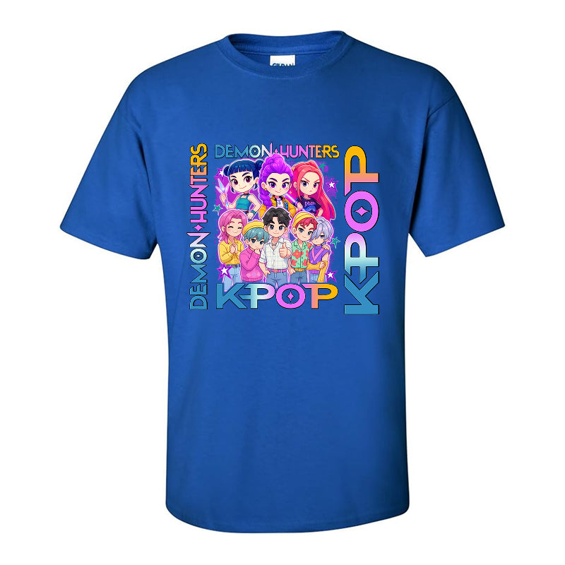 Demon Hunters K-Pop Tshirt– Cute Anime Idol Group Design