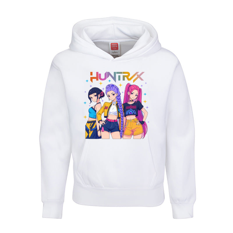 HUNTRX Trio Hoodie – Anime Girl Power Neon Streetwear