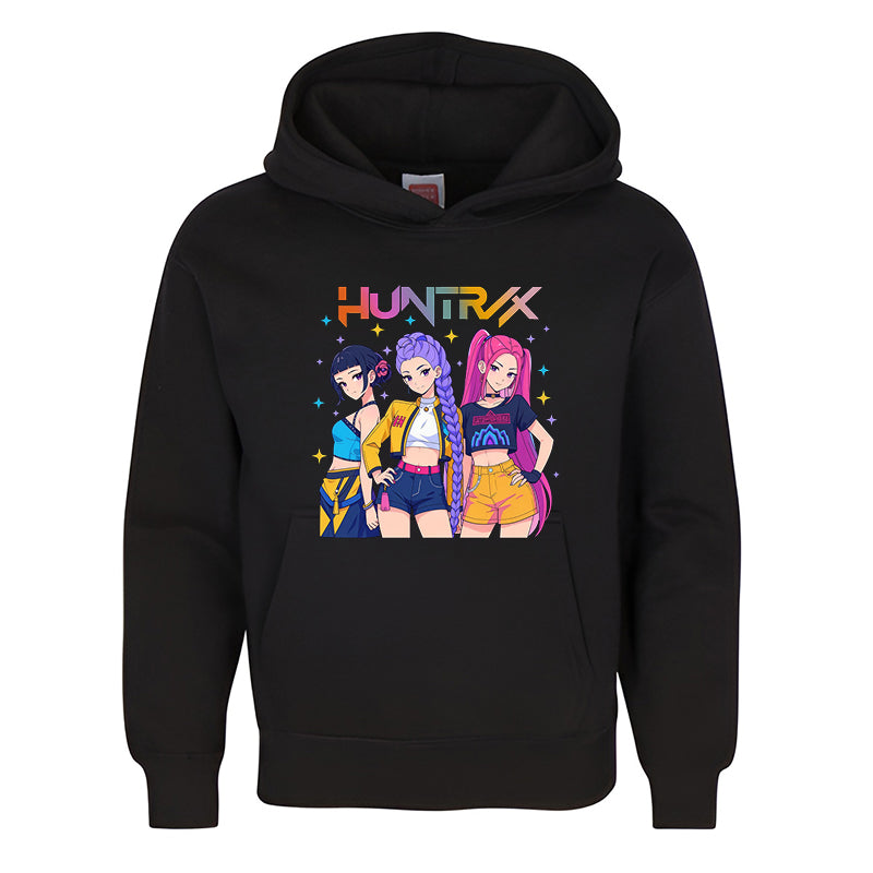 HUNTRX Trio Hoodie – Anime Girl Power Neon Streetwear