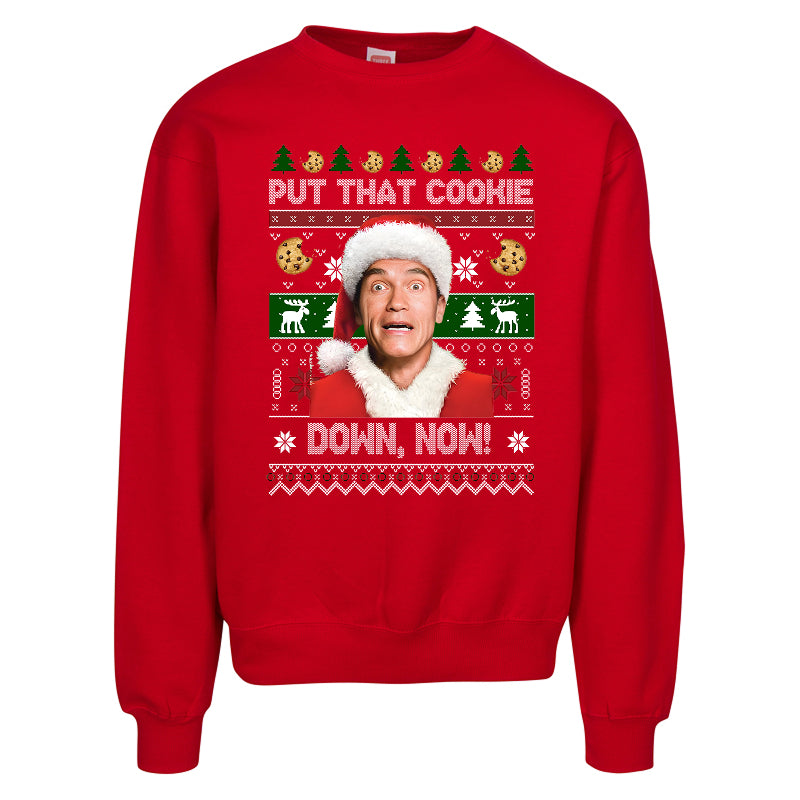 Arnold Put That Cookie Down  Funny Christmas Ugly Sweater