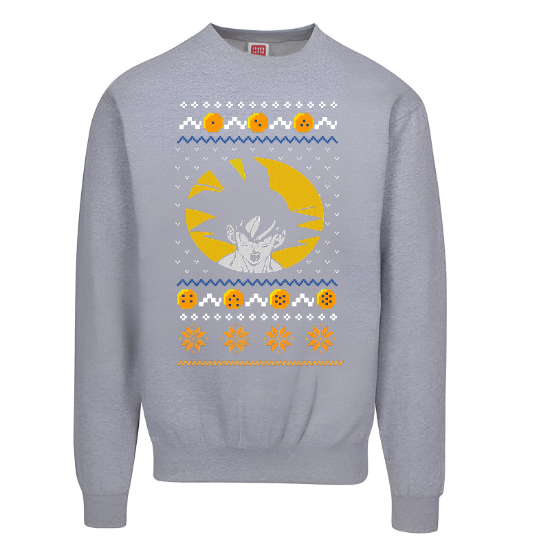 Anime Warrior Ugly Christmas Sweater  Dragon-Inspired Holiday Sweatshirt