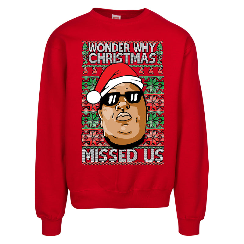 Wonder Why Christmas Missed Us  Biggie Smalls Hip Hop Ugly Christmas Sweater