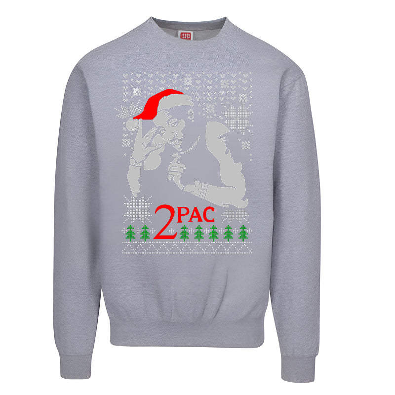 2Pac Santa Ugly Christmas Sweater – Hip Hop Holiday Sweatshirt