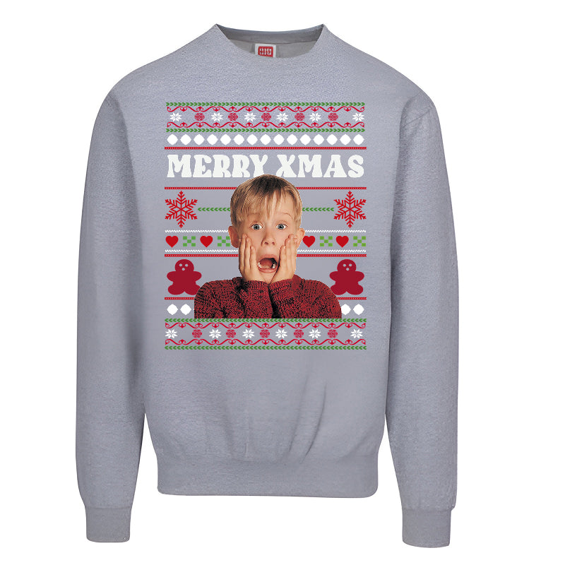 Merry Xmas Home Alone Ugly Christmas Sweater – Funny Holiday Sweatshirt