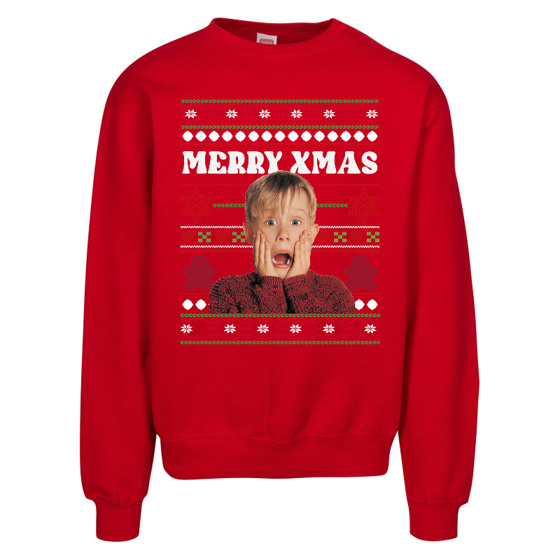 Merry Xmas Home Alone Ugly Christmas Sweater – Funny Holiday Sweatshirt