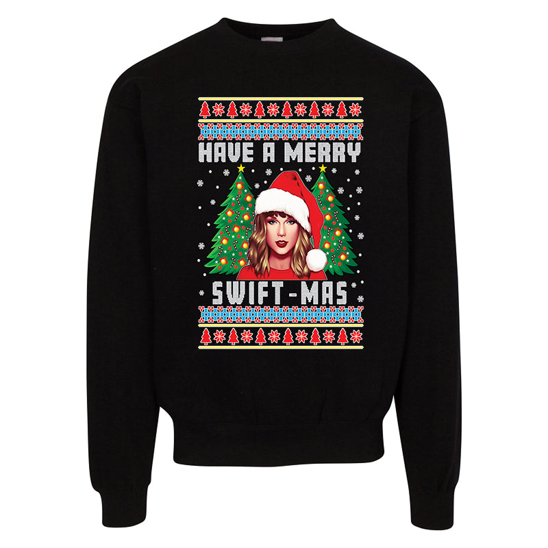 Have a Merry Swift-mas Ugly Christmas Sweater – Funny Pop Star Holiday Sweatshirt for Adults