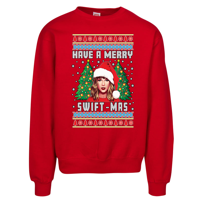 Have a Merry Swift-mas Ugly Christmas Sweater – Funny Pop Star Holiday Sweatshirt for Adults