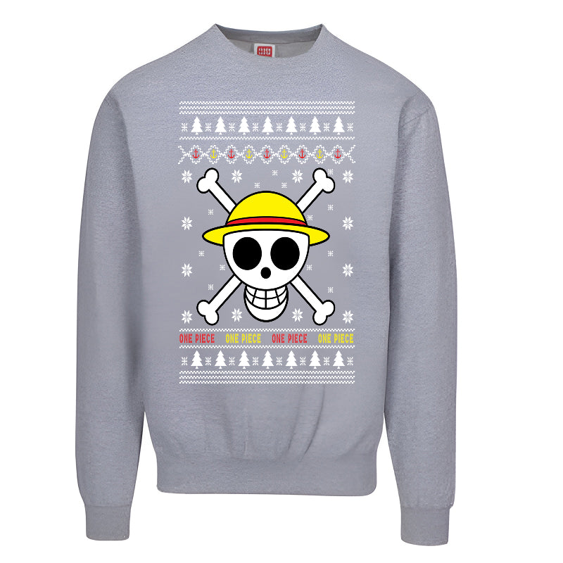 One Piece Ugly Christmas Sweater – Anime Pirate Holiday Sweatshirt for Adults