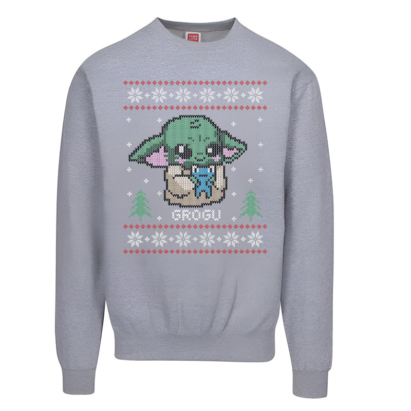 Grogu Ugly Christmas Sweater – Cute Baby Alien Holiday Sweatshirt for Adults