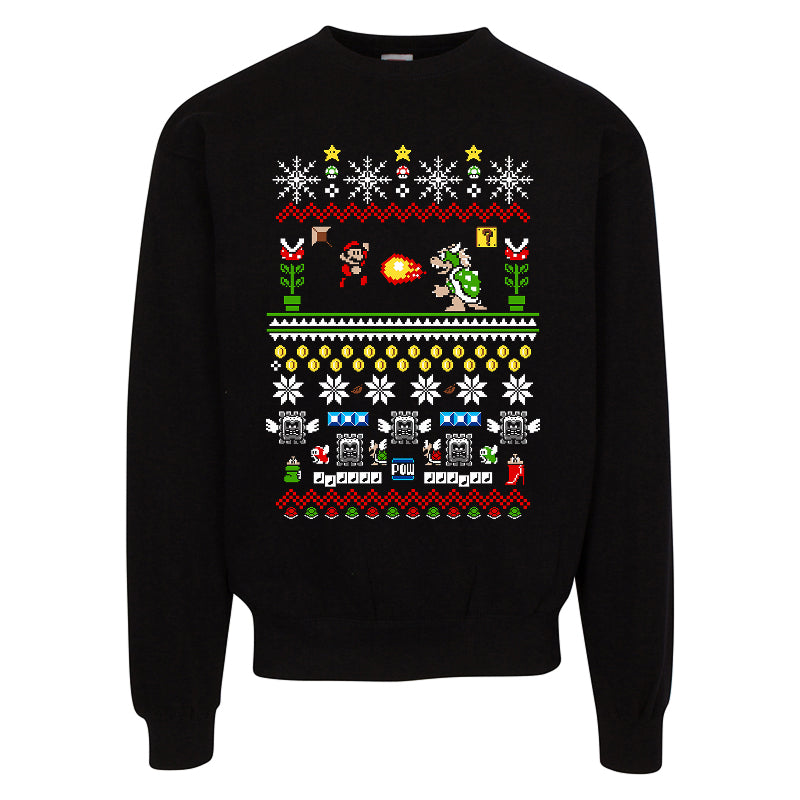 Super Mario Ugly Christmas Sweater – Retro Gamer Holiday Sweatshirt for Adults