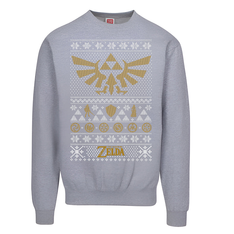 The Legend of Zelda Ugly Christmas Sweater – Triforce Holiday Gamer Sweatshirt