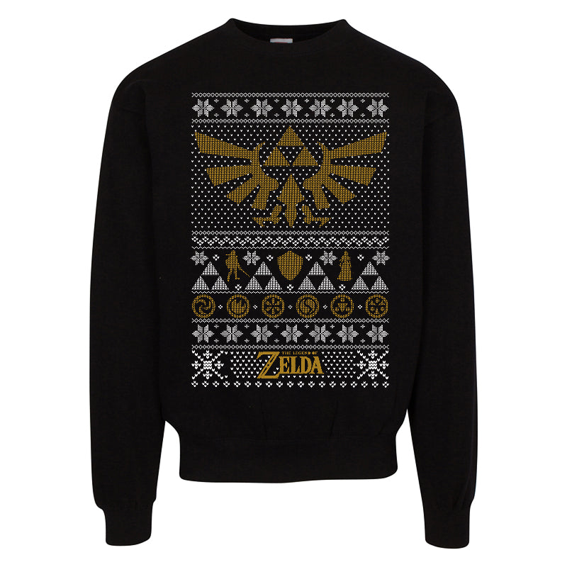 The Legend of Zelda Ugly Christmas Sweater – Triforce Holiday Gamer Sweatshirt