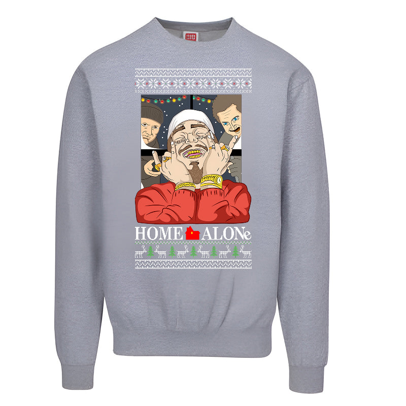 Post malone-Home Alone Parody Ugly Christmas Sweater – Funny Holiday Movie-Style Sweatshirt