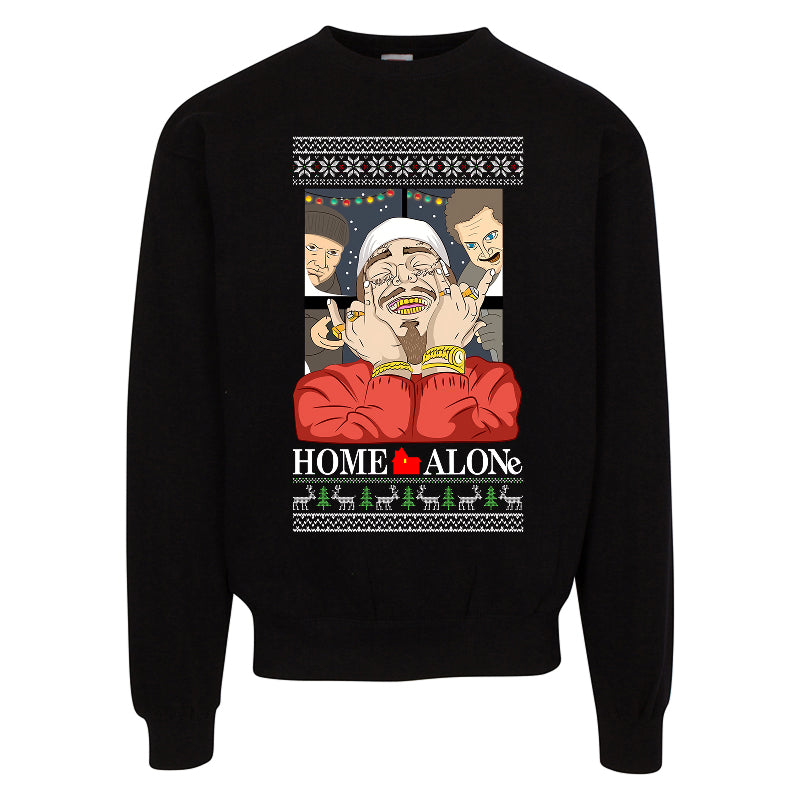 Post malone-Home Alone Parody Ugly Christmas Sweater – Funny Holiday Movie-Style Sweatshirt