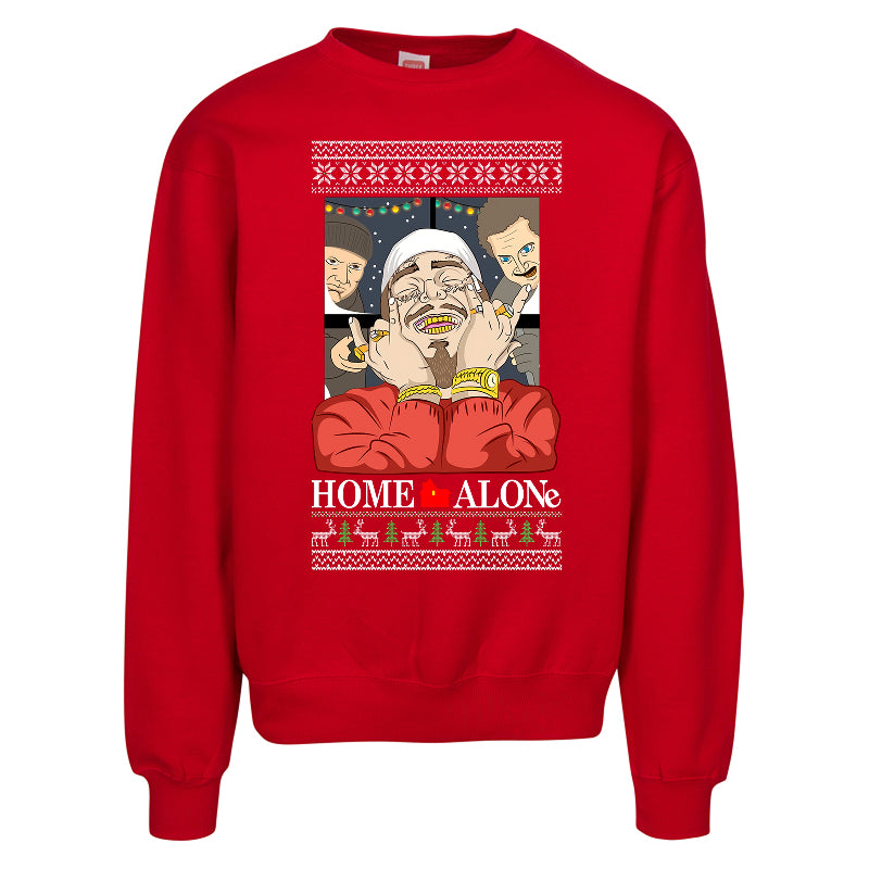 Post malone-Home Alone Parody Ugly Christmas Sweater – Funny Holiday Movie-Style Sweatshirt