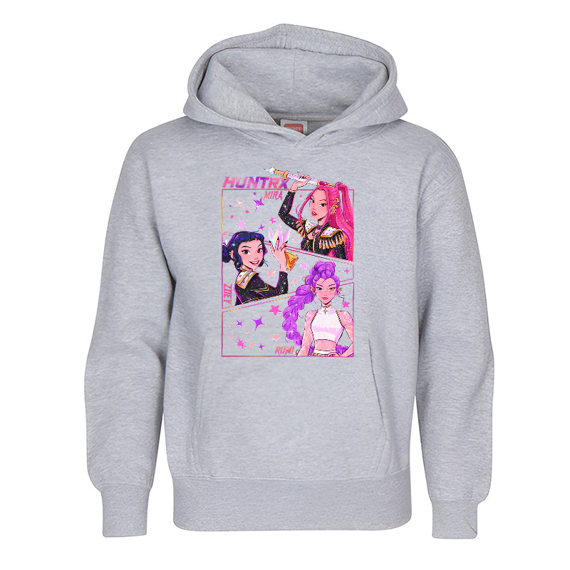 HUNTRX Galaxy Squad Kids Hoodie  Mira, Zoey & Rumi Anime Design