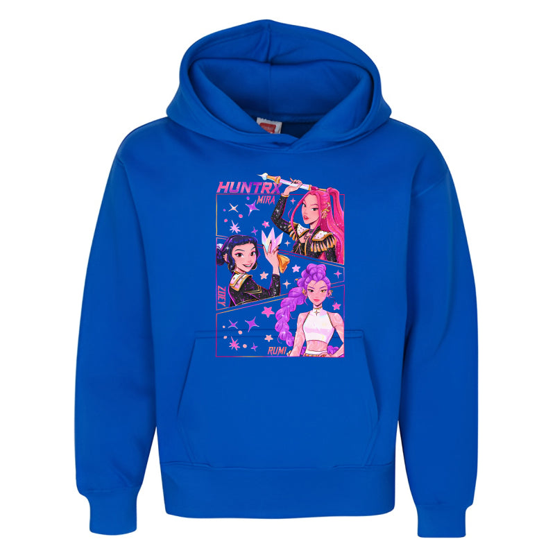 HUNTRX Galaxy Squad Kids Hoodie  Mira, Zoey & Rumi Anime Design